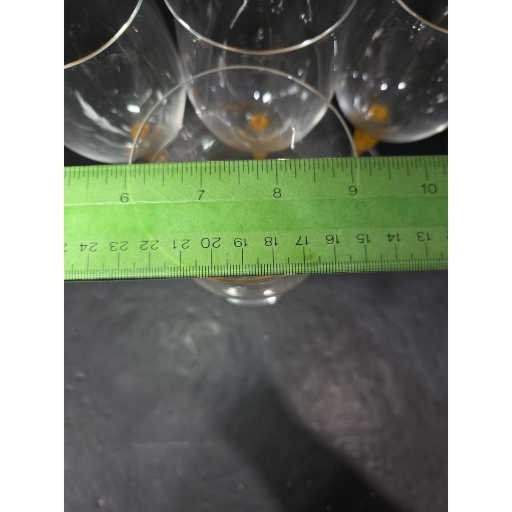 Mikasa Crystal‎ Tuscan Wine Glasses, Yellow Stem, Set of 4, Art Deco Drinkware - Picture 9 of 9